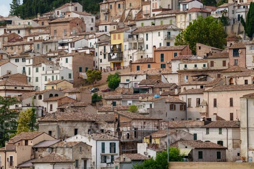 Preview: View of Loreto Aprutino, historic town in Abruzzo, Italy