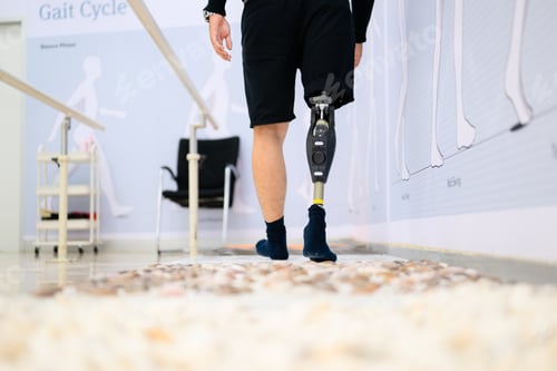 Preview: Disabled athlete patient with physical disability doing exercise