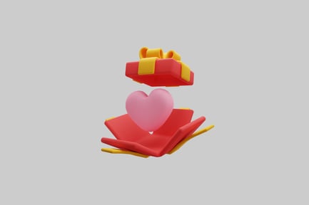 Preview: Heart inside gift box surprise