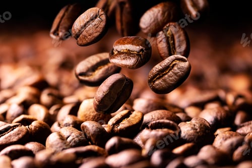 Preview: Coffee beans falling on pile