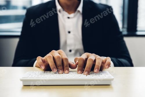 Preview: Man hand using laptop or computor searching for information