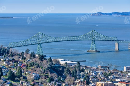 Preview: A View From Above The Astoria-Megler Bridge In Astoria, Oregon.