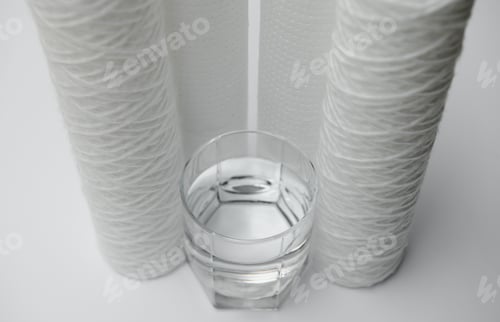 Preview: filter cartridges for water on a white background.