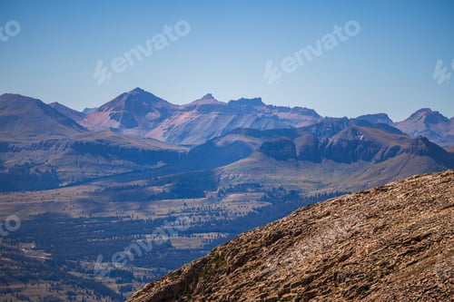 Preview: distant mountains with clear blue sky