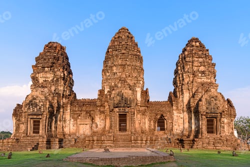 Preview: Phra Prang Sam Yot temple in Lopburi province, Thailand.