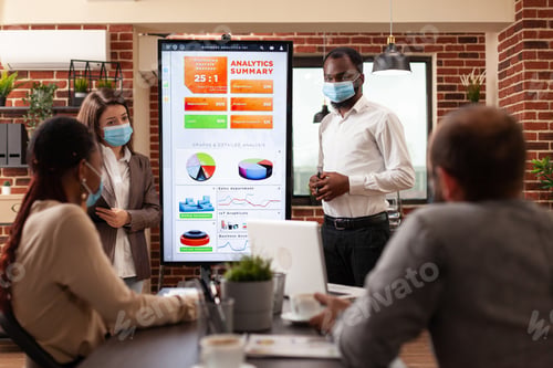 Preview: African american manager explaining management strategy