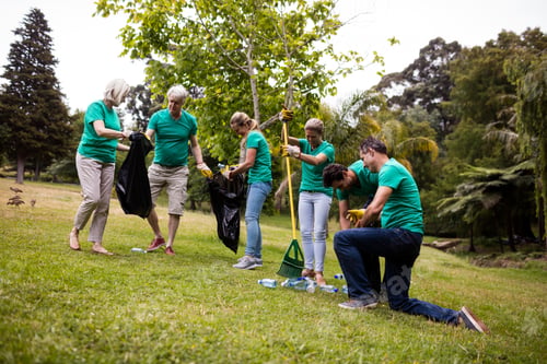 Preview: Team of volunteers picking up litter