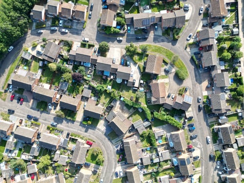 Preview: Drone footage of housing estate in Aylesbury, England