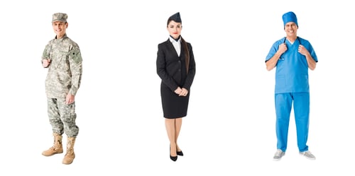 Preview: Occupations Represented with Soldier, Flight Attendant, Doctor