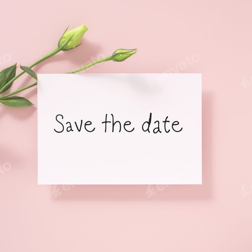 Preview: Save the date. Save the date written on paper card
