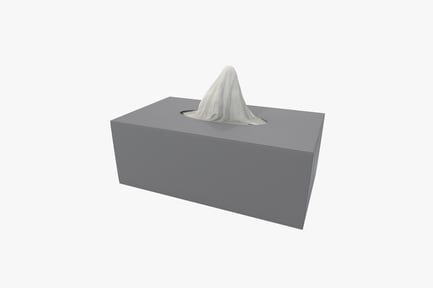 Preview: Rectangular tissue box with white paper/fabric