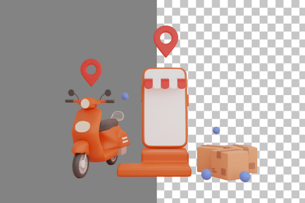 Preview: Express Scooter Delivery Orders 3D Illustration