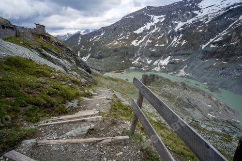 Preview: Hiking trail to Grossglockner mountain glacier. Austria. Summer
