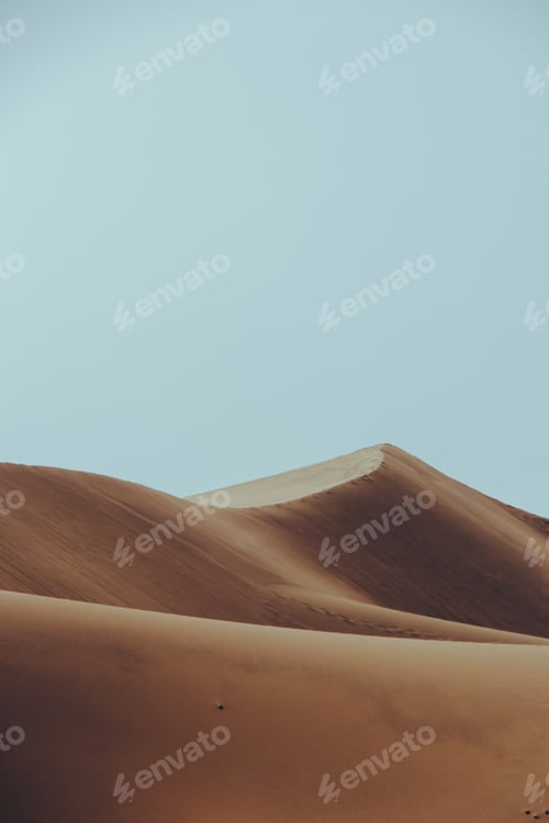 Preview: Depth of field. Sand dunes. Neutral colors. Adventure. Background. Travel and turism.