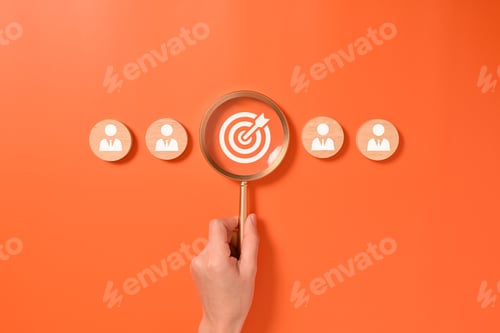 Preview: Business target goal and arrow icons, Business strategy planning management,