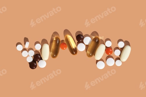 Preview: Vitamin pills and capsules for healthcare and wellness
