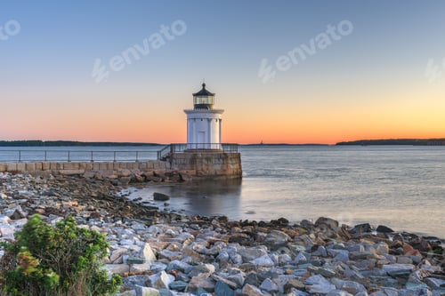 Preview: South Portland, Maine, USA at the Portland Breakwater Light.