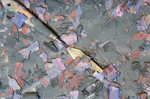 Preview: Destroyed Texture- Old Acrylic Paint. Crackle Surface- Abstract Pattern