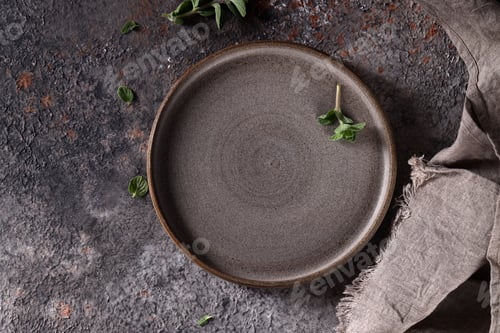 Preview: empty ceramic plate for background and menu