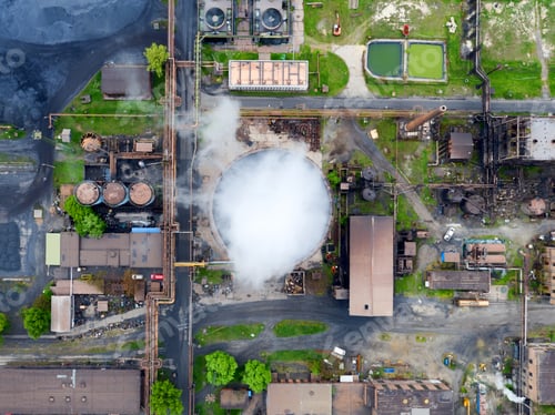 Preview: Budapest, aerial view of a Steel Factory