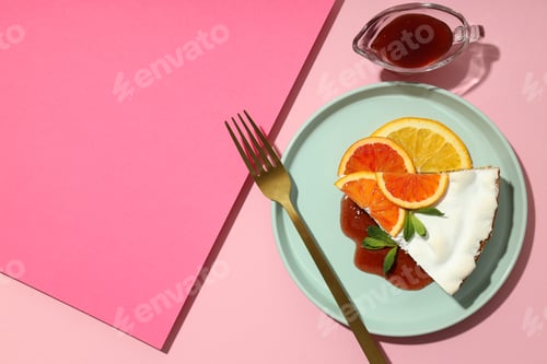 Preview: Concept of tasty dessert with meringue pie with citrus