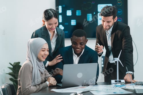 Preview: Professionals Collaborates Group, Business Team Engages in Strategic Brainstorming Discussion