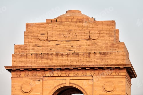 Preview: India Gate landmark war memorial in New Delhi near Kartavya path, close up, All India War Memorial