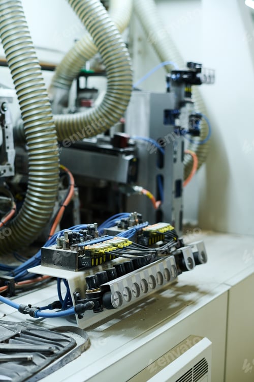 Preview: Machine equipment with indicators at plant