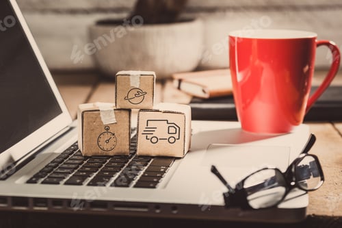 Preview: Online internet shopping logistics and delivery concept