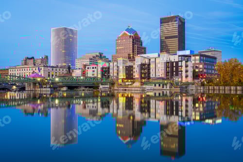 Preview: Rochester, New York, USA Cityscape on the Genesee River