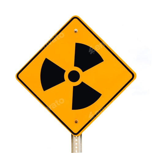 Preview: Radioactive road sign isolated white background