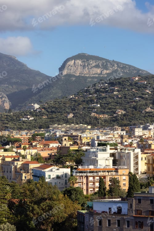 Preview: Rocky Coast and Homes in Touristic Town, Sorrento, Italy