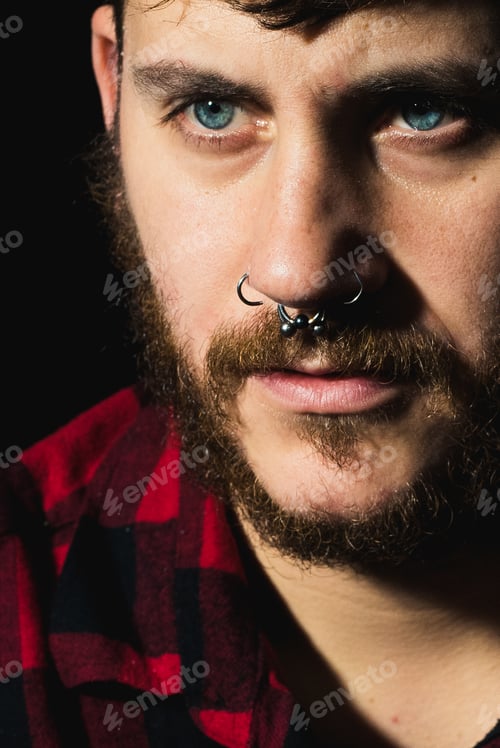 Preview: rude caucasian man portrait