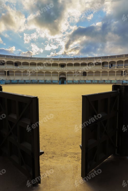 Preview: view of the bullring of ronda in ronda,malaga,spain on 11-30-2023