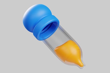 Preview: Blue dropper with yellow liquid