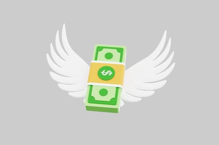 Preview: Flying money stack asset