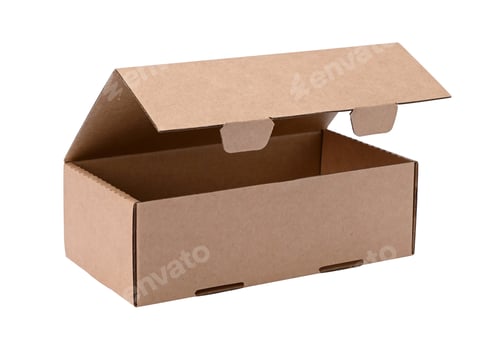 Preview: Cardboard box with opened lid