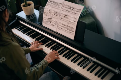 Preview: Woman Playing Piano At Home