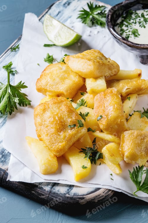 Preview: Fish and chips with sauce