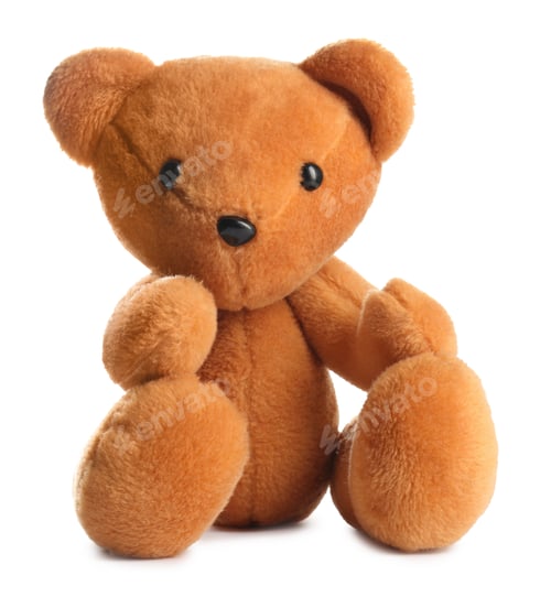 Preview: Cute teddy bear isolated on white. Stuffed animal