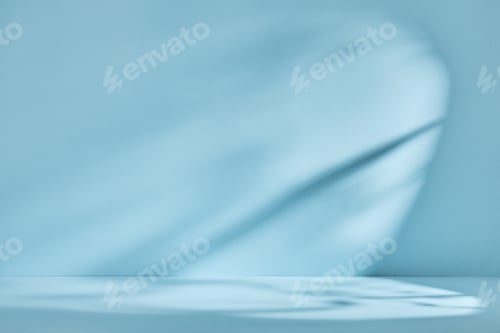 Preview: Abstract blue background with drop shadow and light. Backdrop for product presentation