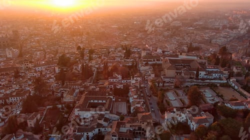 Preview: Aerial view of the Albaicin neighborhood in Granada, Andalusia, Spain