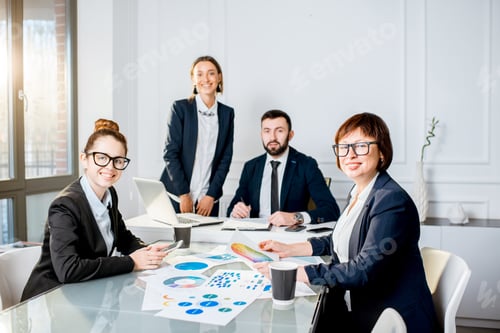 Preview: Business people during the conference in the office
