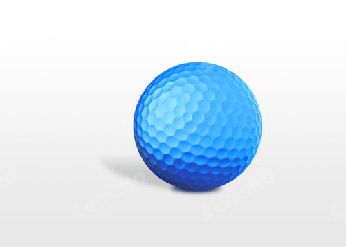 Preview: blue golf ball isolated