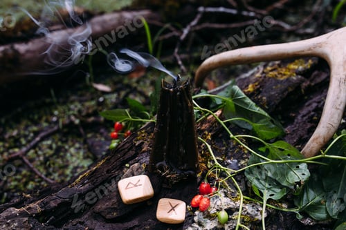Preview: Occult, esoteric, divination and wicca concept. Halloween vintage background