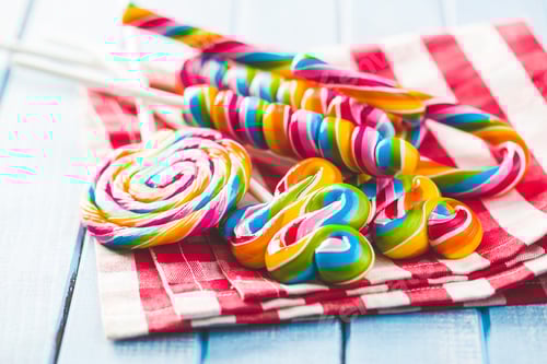 Preview: Various colorful lollipops.