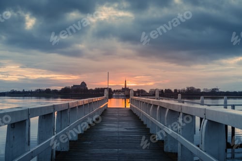 Preview: Scenic sunset view of the lake Veere Zeeland in the Netherlands