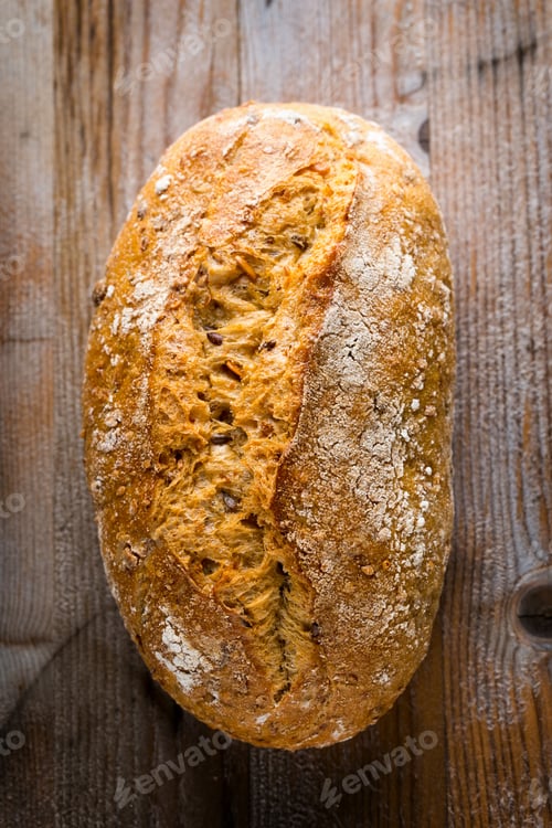 Preview: Fresh rustic style bread with pastry.