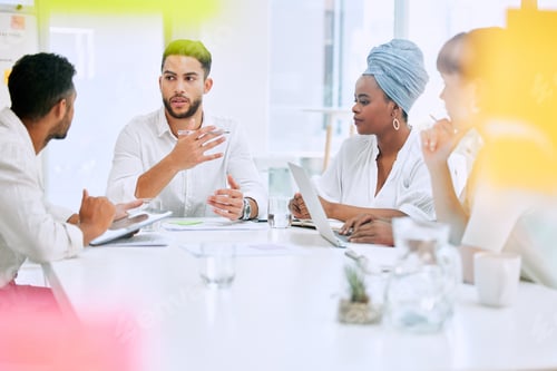 Preview: Shot of businesspeople having a meeting in a boardroom at work