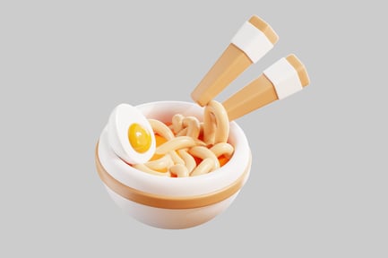 Preview: Ramen bowl with egg and chopsticks